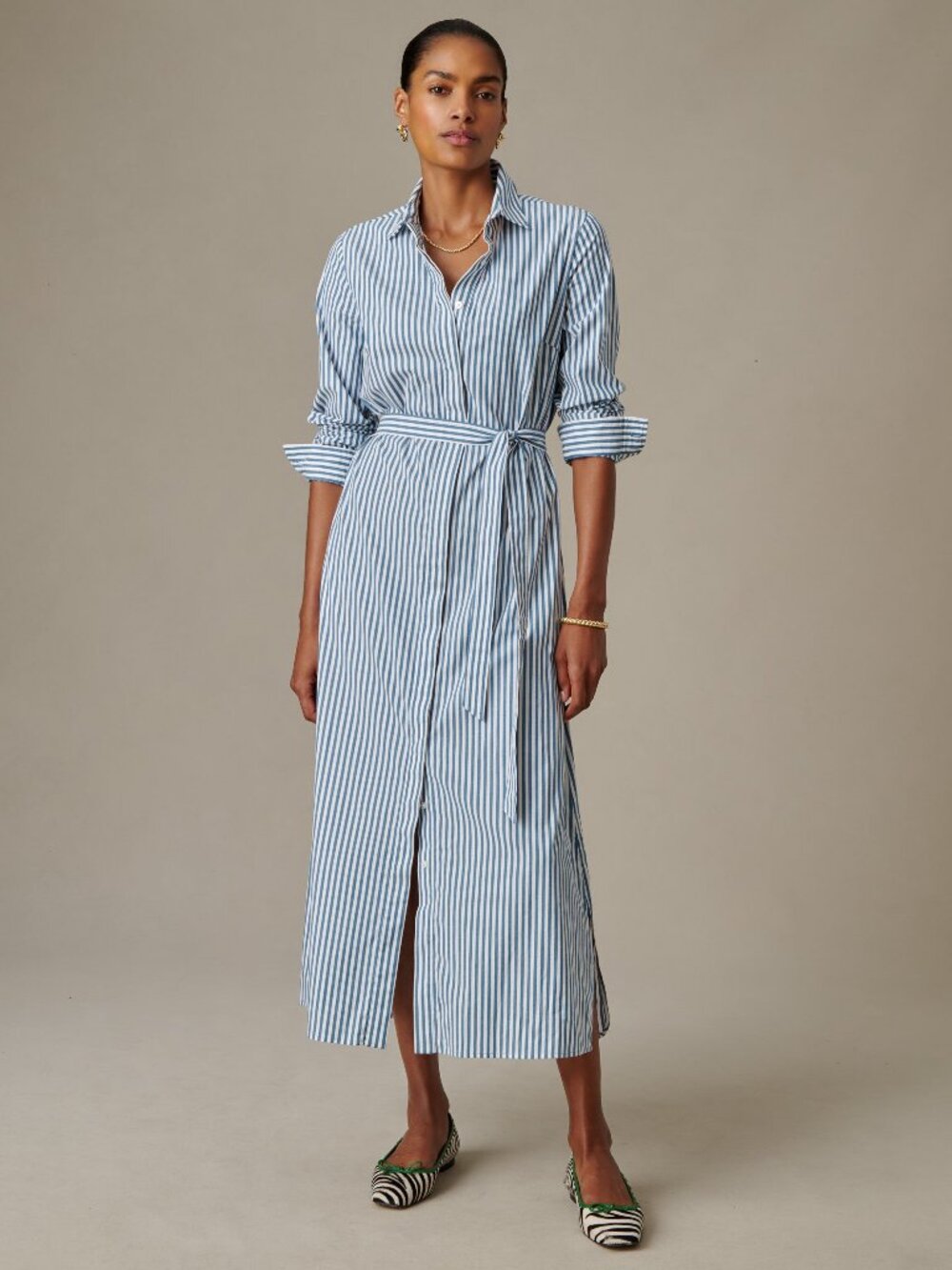 J McLaughlin Leighton Dress in Stripe - White/Ocean Reef NEW